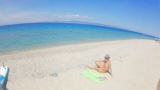 Underwater PEE and NAKED Swim at Nudist Beach