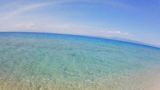 Underwater PEE and NAKED Swim at Nudist Beach