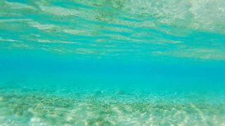 Underwater PEE and NAKED Swim at Nudist Beach