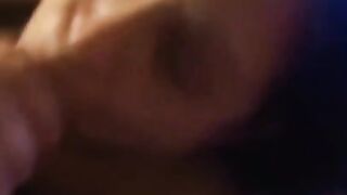 Slut bbw wife eats cum licks fingers clean