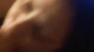 Slut bbw wife eats cum licks fingers clean