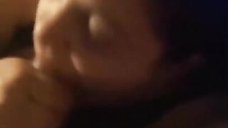 Slut bbw wife eats cum licks fingers clean