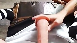 Pounded with large dildo