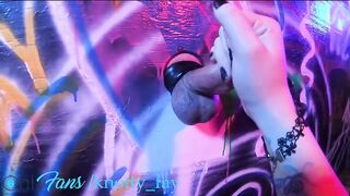 RAVE THEMED GLORY HOLE EGIRL MAKES SUBMISSIVE COCK CUM