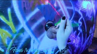 RAVE THEMED GLORY HOLE EGIRL MAKES SUBMISSIVE COCK CUM