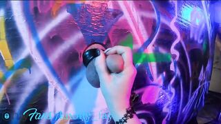 RAVE THEMED GLORY HOLE EGIRL MAKES SUBMISSIVE COCK CUM