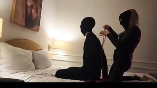 SLAVE gets Hogtied and left for hours