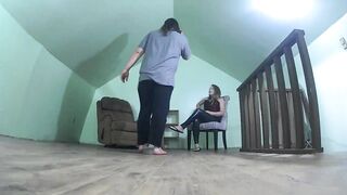 Ballbusting Sex Denial in Leather Pants - Full Video