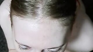 Blowjob by blue-eyed slut - Amateur Couple