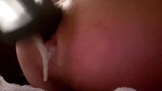 Close-Up Fucking Machine BBC Pounding Creamy Anal Femboy Hard and Deeo with Rosebud Prolapse