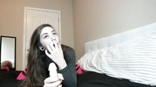 Braces Teen Sucks and Rides Dildo