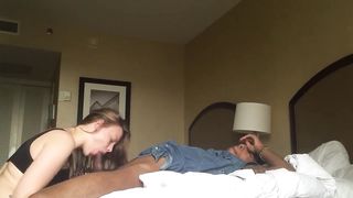 Horny White Chick Using Black Cock for Her Pleasure