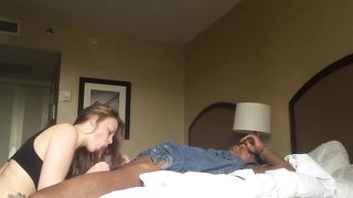 Horny White Chick Using Black Cock for Her Pleasure