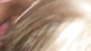 Double cumshot blonde big tits hand and blowjob