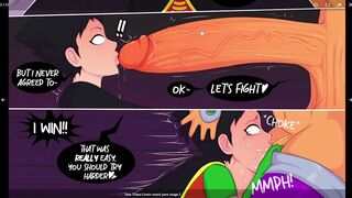 Teen Titan Comic Porn Robin get His Ass Fuck By Futanari Reven