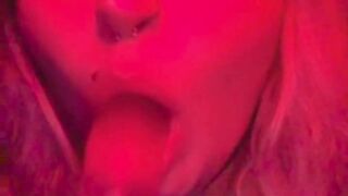 Vampire blonde sucks cock deliciously