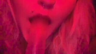 Vampire blonde sucks cock deliciously