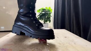 Military Mistress High Combat Leather Boots Cock Crush and Marching - Tamystarly - CBT, Bootjob