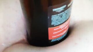 Huge Anal Insertions with Beer Bottle and Apple up to my beautiful Ass!