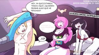 Marceline y Dulce Princesa Montan la Verga De Finn - Terminan Con El Coño Chorreando Semen