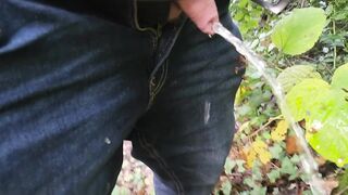 Piss outdoors