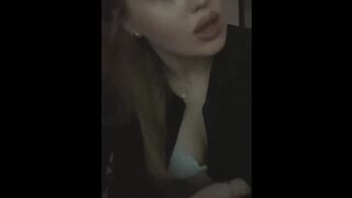 A girl with an excited pussy masturbates in front of the camera