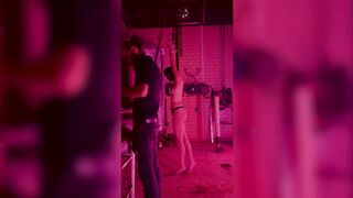 Slut bondage hanging and spanking