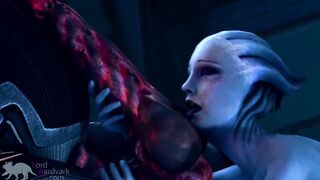 Liara worships Shadow Brokers monster cock for info Mass Effect