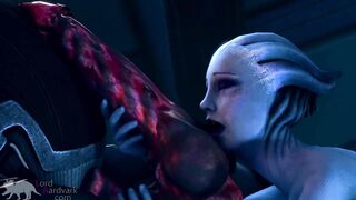 Liara worships Shadow Brokers monster cock for info Mass Effect