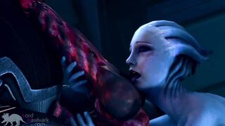 Liara worships Shadow Brokers monster cock for info Mass Effect