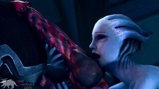 Liara worships Shadow Brokers monster cock for info Mass Effect