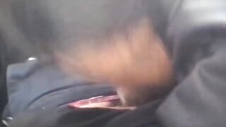 Juicy blowjob in the car with cumshot in the slut's mouth.