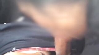 Juicy blowjob in the car with cumshot in the slut's mouth.