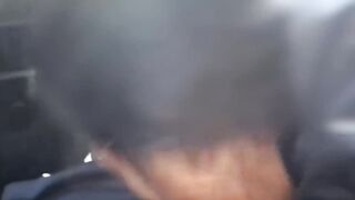 Juicy blowjob in the car with cumshot in the slut's mouth.