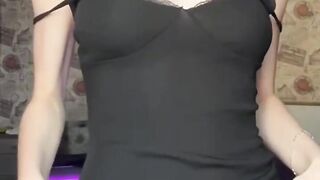 BLACK DRESS COVERS HER INNOCENT ASS