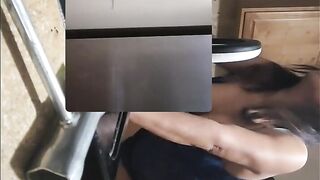 Pocahotass Gets Bent Over Kitchen Oven With Huge Tits And High Heels, White Dude so excite!!!!!!!!!!