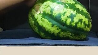 First time having sex with watermelon, I really wanted to try it. It was pleasant