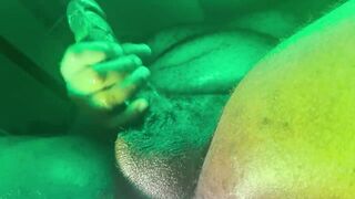 Big Green Monster Jerks Huge Oiled Cock - Daddy Dame