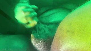 Big Green Monster Jerks Huge Oiled Cock - Daddy Dame