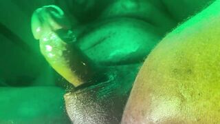 Big Green Monster Jerks Huge Oiled Cock - Daddy Dame