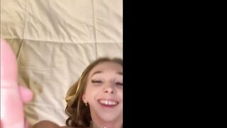 Cute tiny blonde Breezy Bri getting creampied