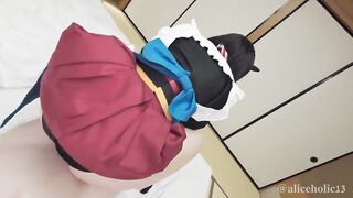 Vtuber maid uniform cosplaying femdom handjob,blowjob and cowgirl raw sex creampie POV videos. Fantia :