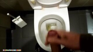 Ziopaperone2020 - PUBLIC - After pissing, I jerk off and spray my cum around (in a public bathroom)