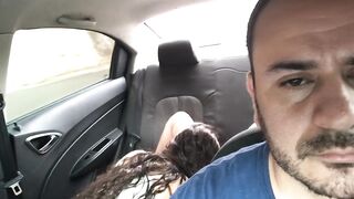 fucking horny college couple on a public uber trip