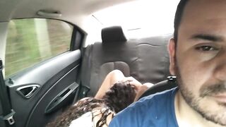 fucking horny college couple on a public uber trip