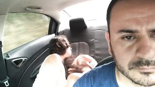 fucking horny college couple on a public uber trip