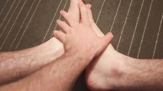 Cuming on my feet, Wet cock foot fetish massage