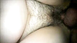 Wife's hairy pussy fucked by friend on new years eve