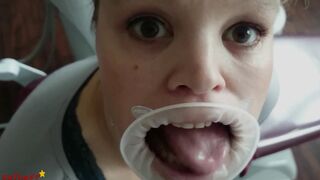 Dentist Gloved Handjob and Latex Mouth Gate Blowjob