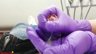 Dentist Gloved Handjob and Latex Mouth Gate Blowjob